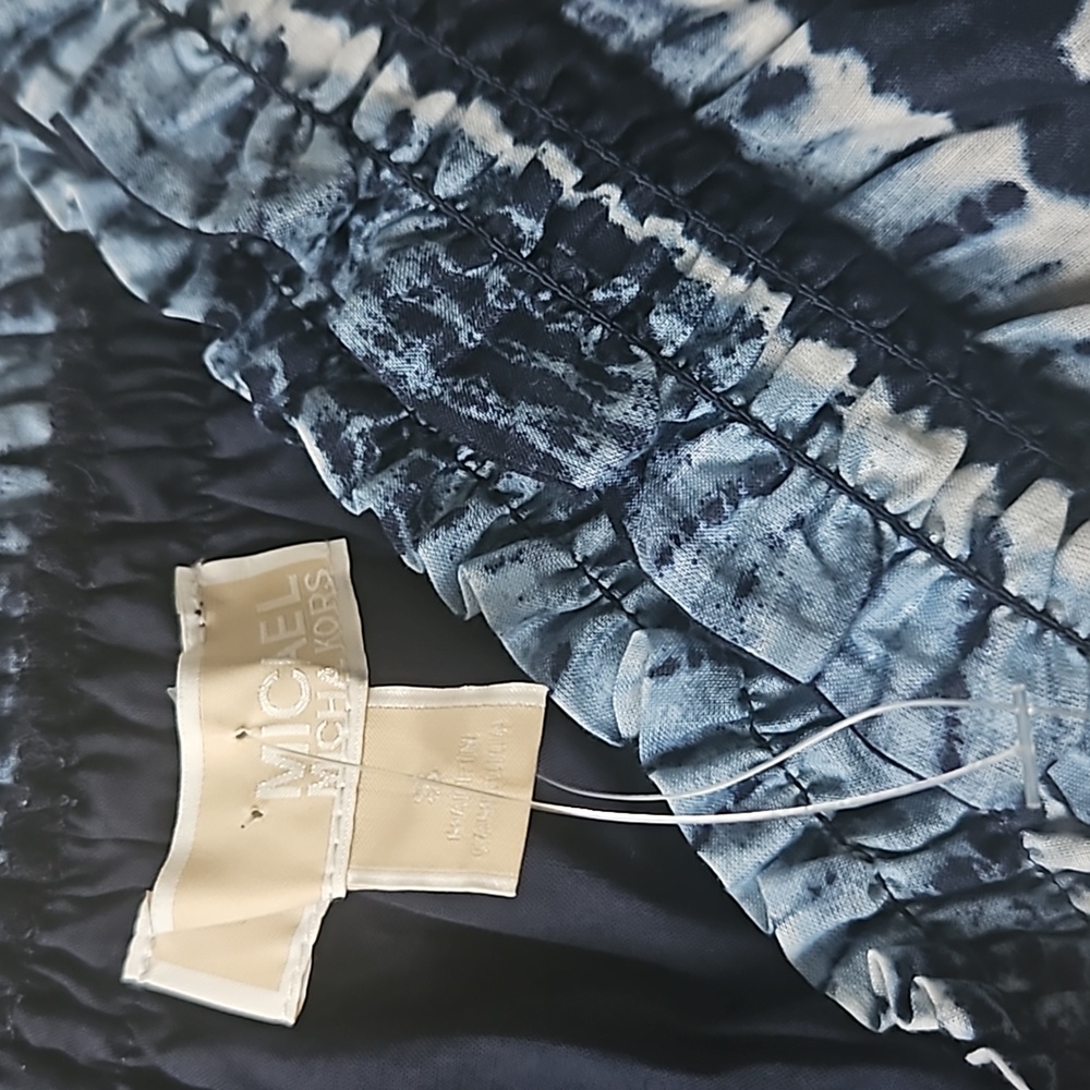 MICHAEL Michael KorsOff-Shoulder Shibori Striped Dress - Picture 6 of 6